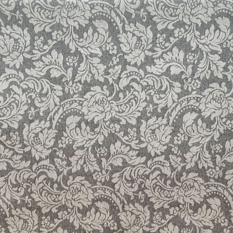 Tovaglia Resinata Fiori Damascati Grigio 140x230 cm